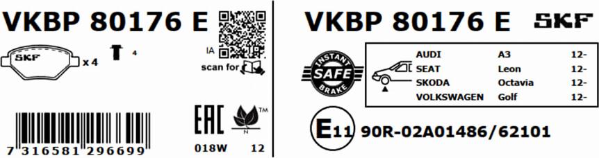 SKF VKBP 80176 E - Jarrupala, levyjarru inparts.fi