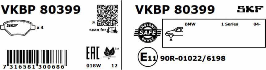 SKF VKBP 80399 - Jarrupala, levyjarru inparts.fi