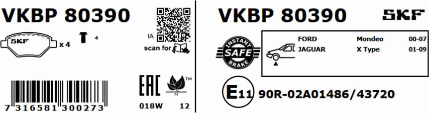 SKF VKBP 80390 - Jarrupala, levyjarru inparts.fi