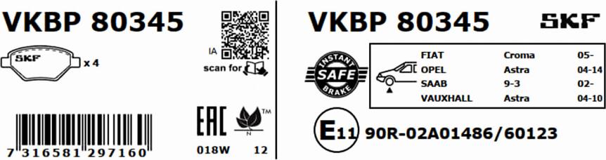 SKF VKBP 80345 - Jarrupala, levyjarru inparts.fi