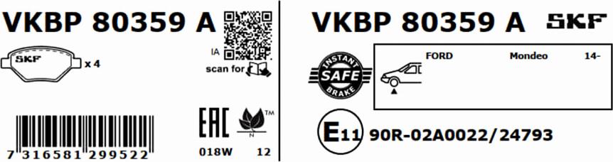 SKF VKBP 80359 A - Jarrupala, levyjarru inparts.fi