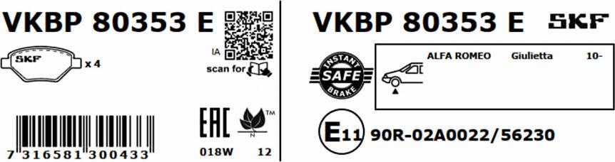 SKF VKBP 80353 E - Jarrupala, levyjarru inparts.fi