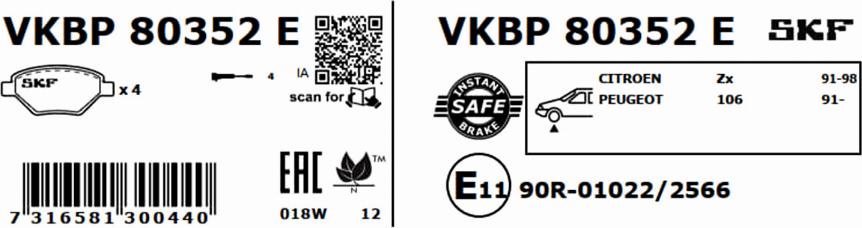 SKF VKBP 80352 E - Jarrupala, levyjarru inparts.fi