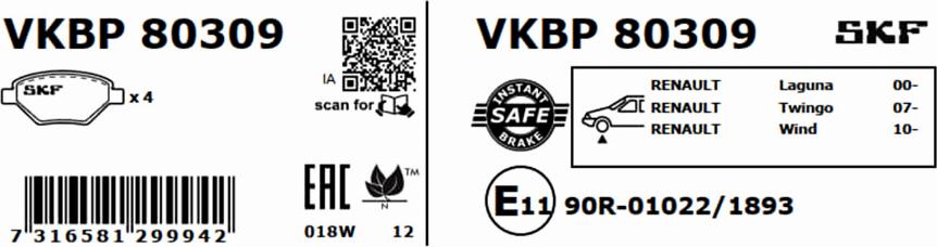 SKF VKBP 80309 - Jarrupala, levyjarru inparts.fi