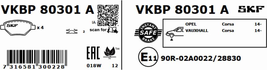 SKF VKBP 80301 A - Jarrupala, levyjarru inparts.fi