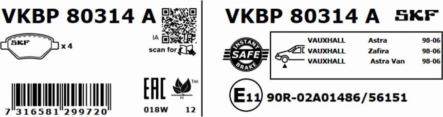 SKF VKBP 80314 A - Jarrupala, levyjarru inparts.fi