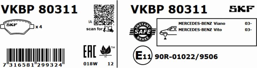 SKF VKBP 80311 - Jarrupala, levyjarru inparts.fi