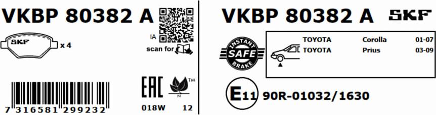 SKF VKBP 80382 A - Jarrupala, levyjarru inparts.fi