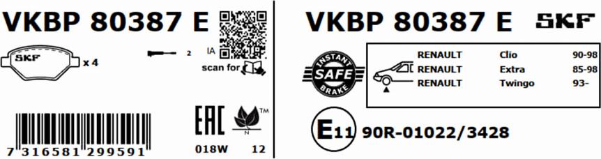 SKF VKBP 80387 E - Jarrupala, levyjarru inparts.fi