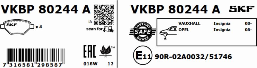 SKF VKBP 80244 A - Jarrupala, levyjarru inparts.fi