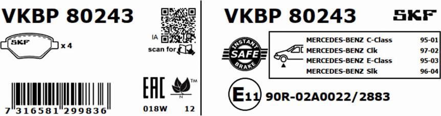 SKF VKBP 80243 - Jarrupala, levyjarru inparts.fi