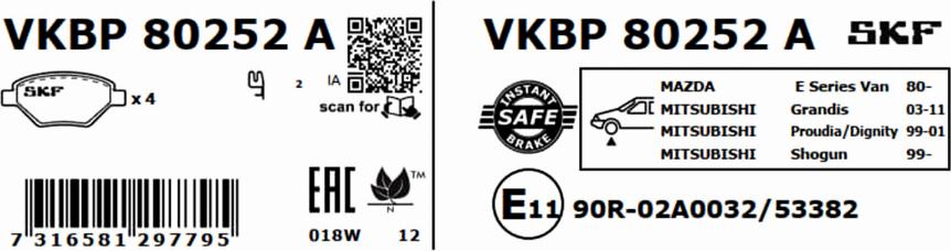 SKF VKBP 80252 A - Jarrupala, levyjarru inparts.fi