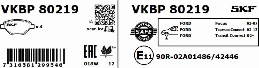 SKF VKBP 80219 - Jarrupala, levyjarru inparts.fi