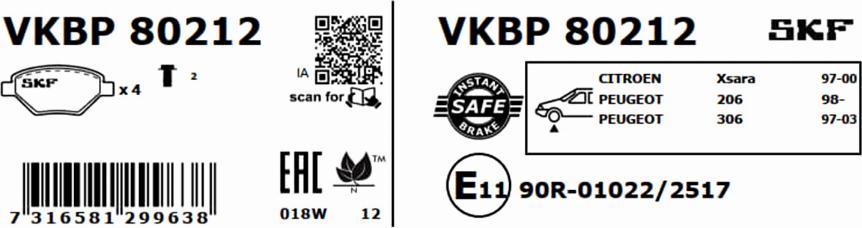 SKF VKBP 80212 - Jarrupala, levyjarru inparts.fi