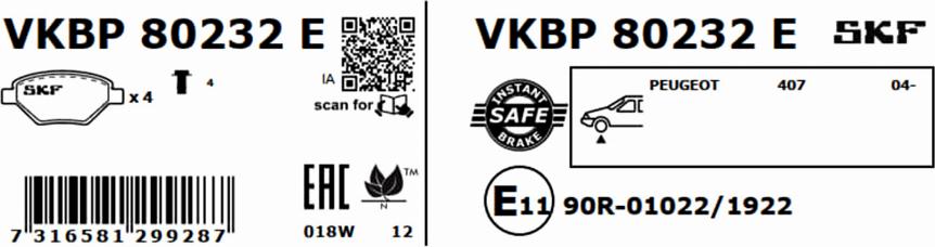 SKF VKBP 80232 E - Jarrupala, levyjarru inparts.fi