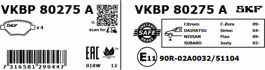 SKF VKBP 80275 A - Jarrupala, levyjarru inparts.fi