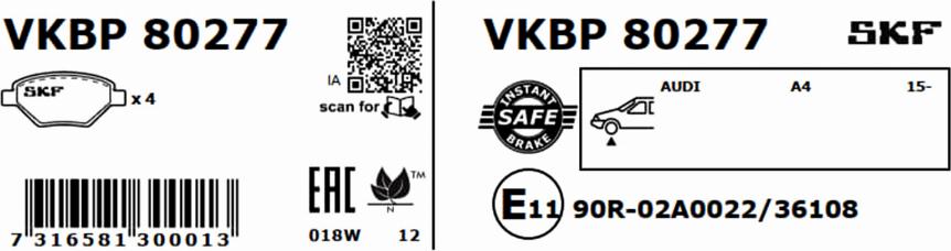 SKF VKBP 80277 - Jarrupala, levyjarru inparts.fi