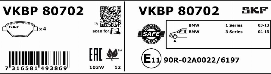 SKF VKBP 80702 - Jarrupala, levyjarru inparts.fi