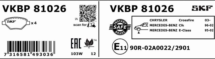 SKF VKBP 81026 - Jarrupala, levyjarru inparts.fi