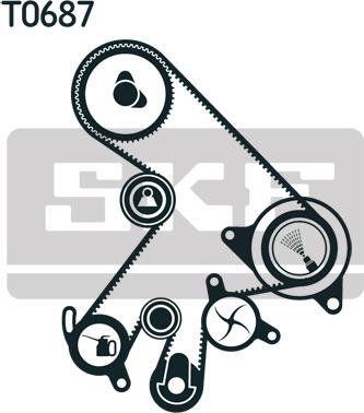 SKF VKMC 91303-2 - Vesipumppu + jakohihnasarja inparts.fi