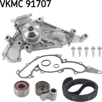 SKF VKMC 91707 - Vesipumppu + jakohihnasarja inparts.fi