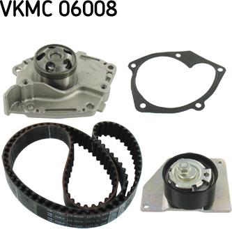 SKF VKMC 06008 - Vesipumppu + jakohihnasarja inparts.fi