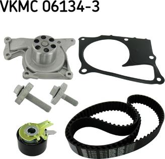 SKF VKMC 06134-3 - Vesipumppu + jakohihnasarja inparts.fi