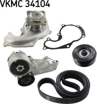 SKF VKMC 34104 - Vesipumppu + vetohihnasarja inparts.fi