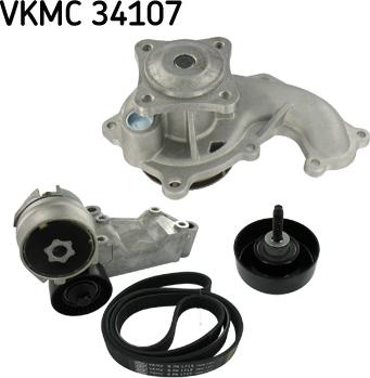 SKF VKMC 34107 - Vesipumppu + vetohihnasarja inparts.fi