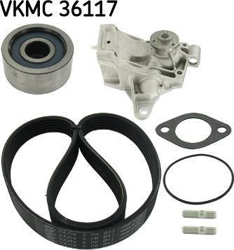 SKF VKMC 36117 - Vesipumppu + vetohihnasarja inparts.fi