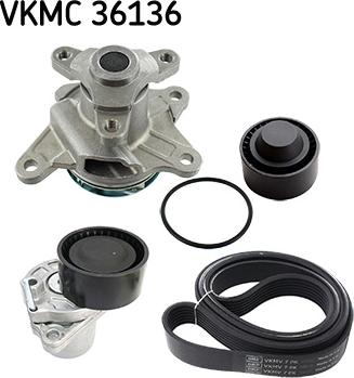 SKF VKMC 36136 - Vesipumppu + vetohihnasarja inparts.fi