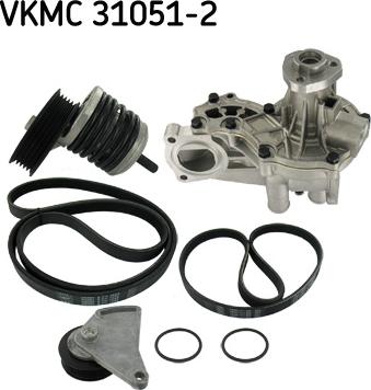 SKF VKMC 31051-2 - Vesipumppu + vetohihnasarja inparts.fi