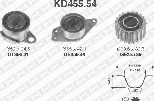 SNR KD455.54 - Hammashihnasarja inparts.fi