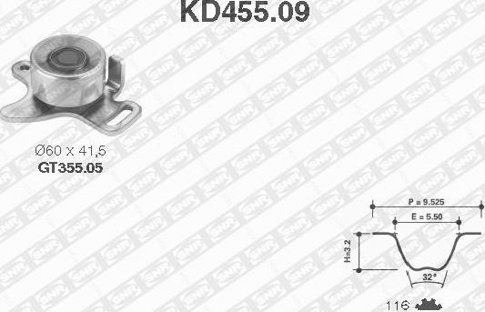 SNR KD455.09 - Hammashihnasarja inparts.fi