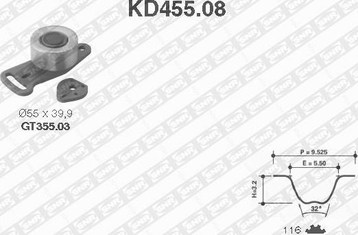 SNR KD455.08 - Hammashihnasarja inparts.fi