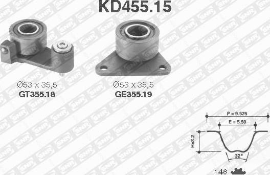 SNR KD455.15 - Hammashihnasarja inparts.fi