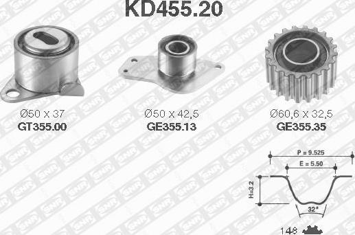 SNR KD455.20 - Hammashihnasarja inparts.fi