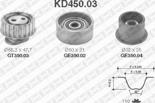 SNR KD450.03 - Hammashihnasarja inparts.fi