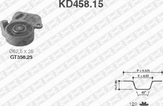 SNR KD458.15 - Hammashihnasarja inparts.fi