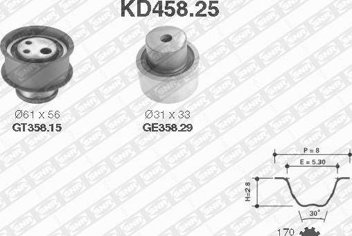 SNR KD458.25 - Hammashihnasarja inparts.fi