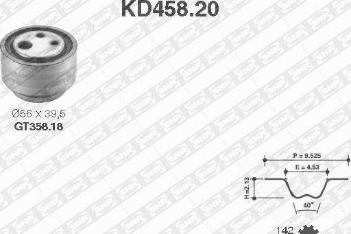 SNR KD458.20 - Hammashihnasarja inparts.fi