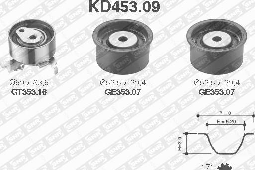 SNR KD453.09 - Hammashihnasarja inparts.fi