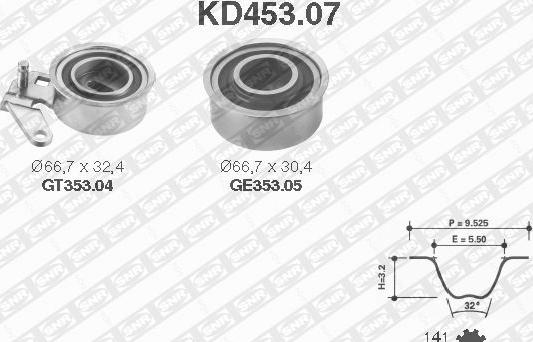 SNR KD453.07 - Hammashihnasarja inparts.fi