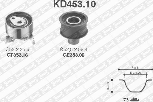 SNR KD453.10 - Hammashihnasarja inparts.fi