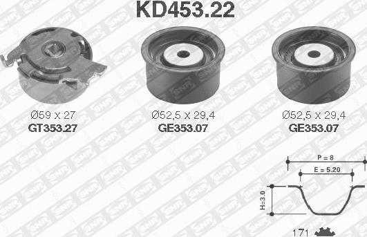 SNR KD453.22 - Hammashihnasarja inparts.fi