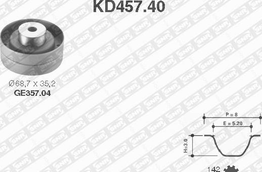 SNR KD457.40 - Hammashihnasarja inparts.fi