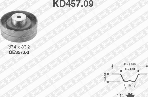 SNR KD457.09 - Hammashihnasarja inparts.fi