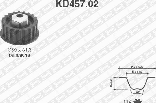 SNR KD457.02 - Hammashihnasarja inparts.fi