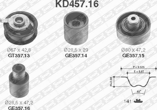 SNR KD457.16 - Hammashihnasarja inparts.fi