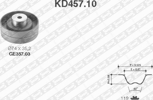 SNR KD457.10 - Hammashihnasarja inparts.fi